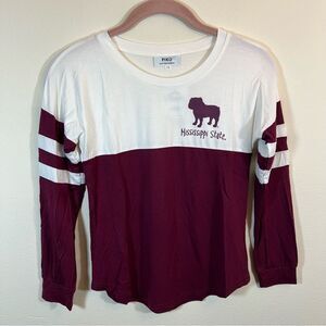 Piko Girl’s Mississippi State Bulldogs Maroon Long Sleeve Shirt Medium NWT
